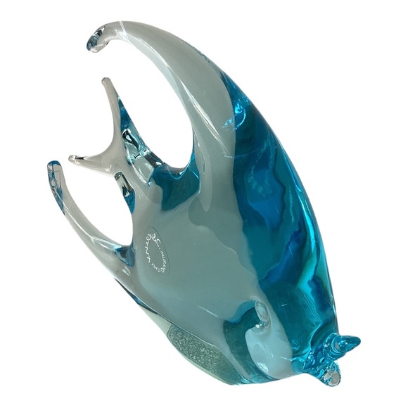 V. Nason & Company Hand Blown Murano Glass Angel Fish Turquoise Italy Vintage - Picture 5 of 16